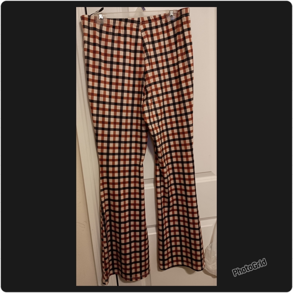 Plaid Flared Pants